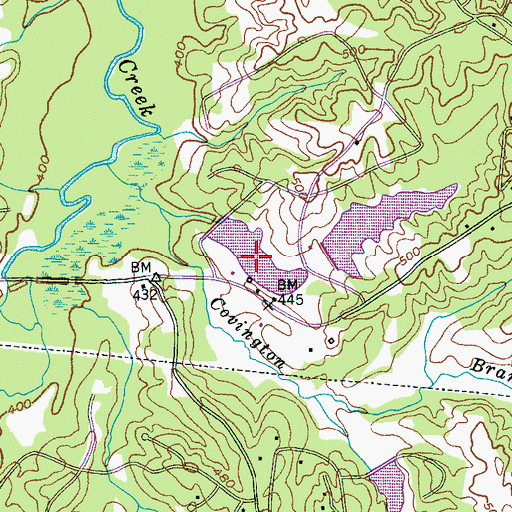 Topographic Map of Spring Creek Ranch Lake Number One, TN
