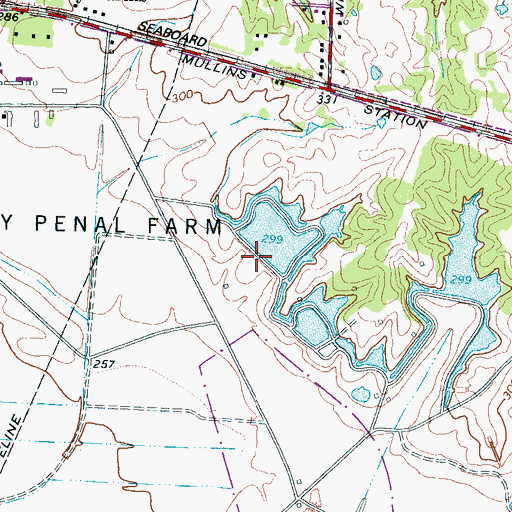 Topographic Map of Penal Farm Dam Number Three, TN