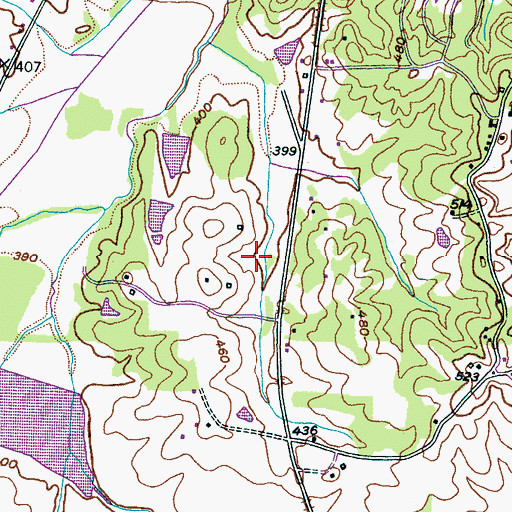 Topographic Map of Cub Creek Lake Number One, TN