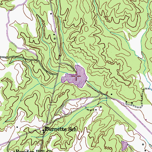 Topographic Map of Cub Creek Lake Number Three, TN