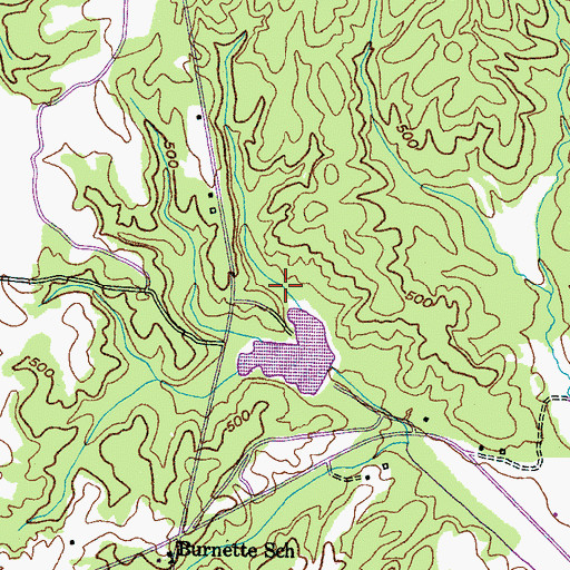Topographic Map of Cub Creek Lake Dam Number Three, TN