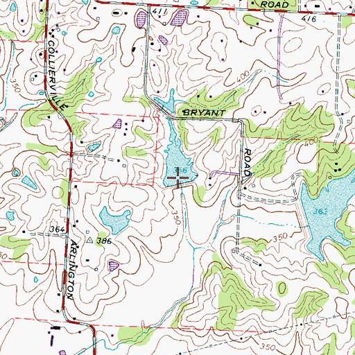 Topographic Map of Marys Creek Dam Number Nine, TN