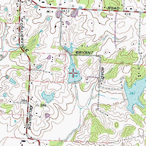 Topographic Map of Marys Creek Lake Number Nine, TN