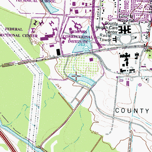 Topographic Map of Spring Lake Dam, TN