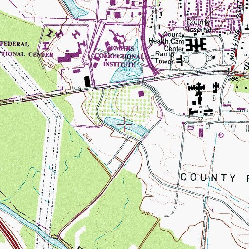 Topographic Map of Spring Lake, TN