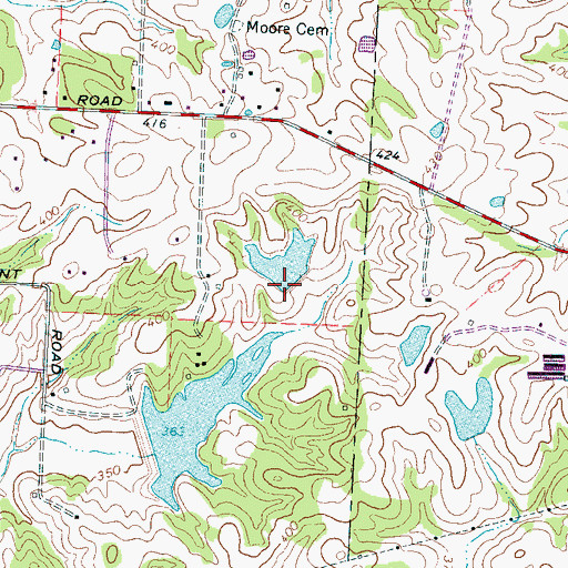 Topographic Map of Stotts Lake Dam, TN