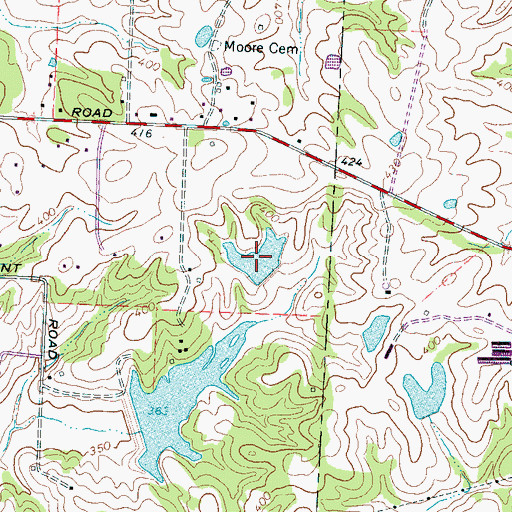 Topographic Map of Stotts Lake, TN