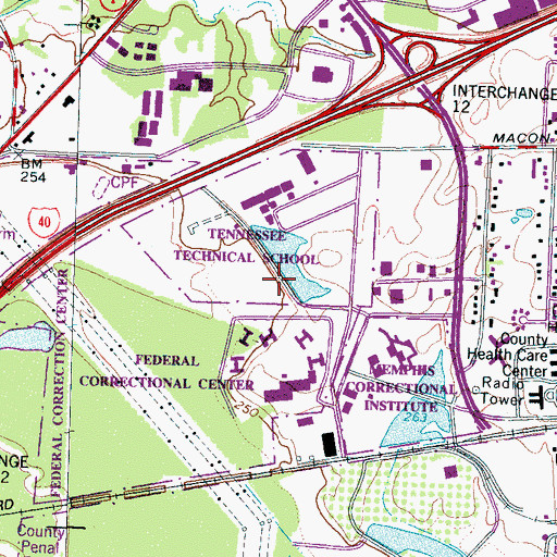 Topographic Map of Penal Farm Dam Number Four, TN