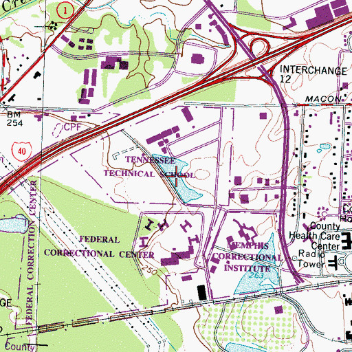 Topographic Map of Penal Farm Lake Number Four, TN