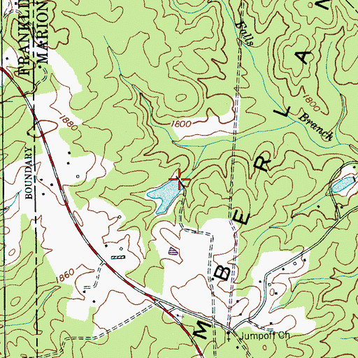 Topographic Map of Tom McBee Dam, TN