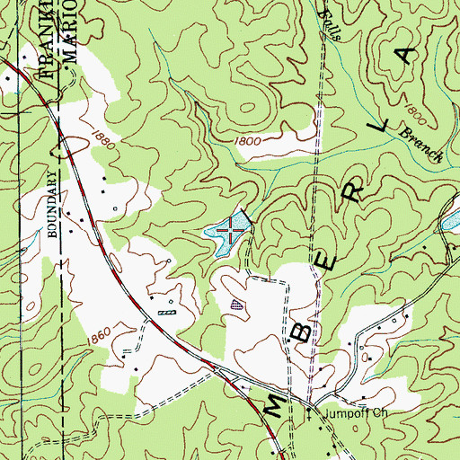 Topographic Map of Tom McBee Lake, TN
