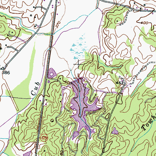Topographic Map of Lake Vonda Dam, TN