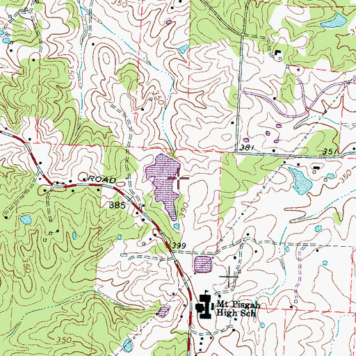 Topographic Map of Guymon Lake Dam, TN