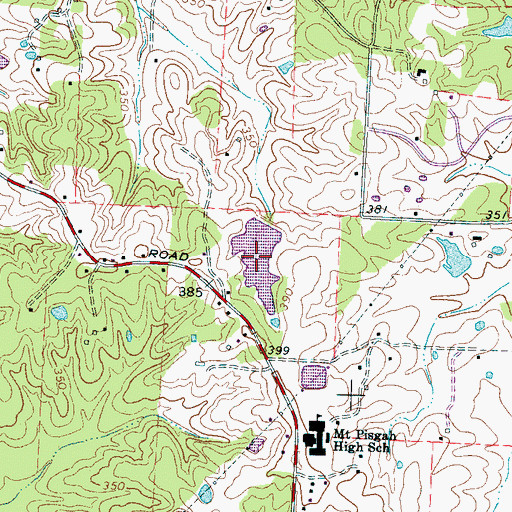 Topographic Map of Guymon Lake, TN
