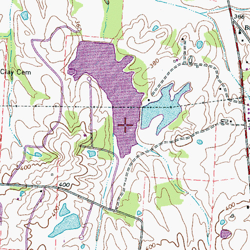 Topographic Map of Fore Lake Dam, TN