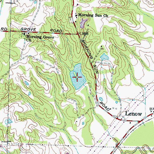 Topographic Map of Fisher Lake, TN