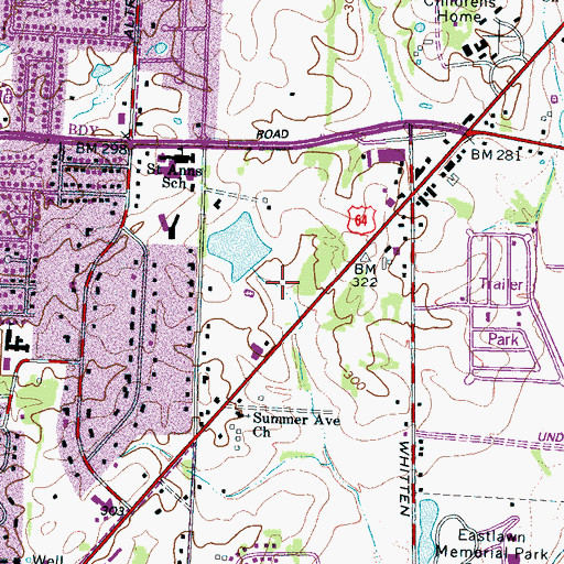 Topographic Map of Robinson Lake Dam, TN