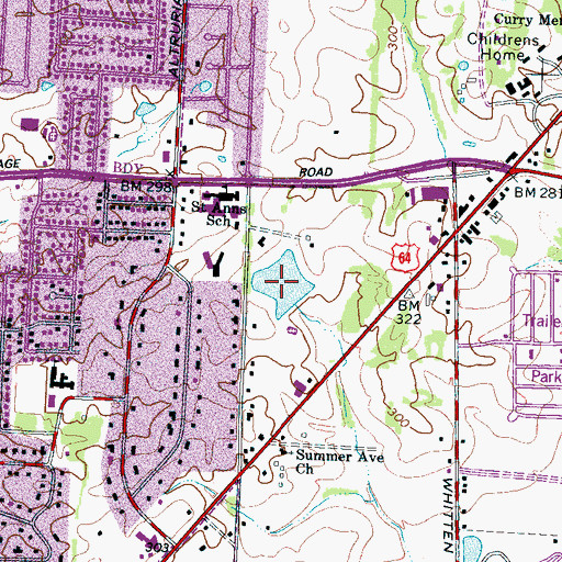 Topographic Map of Robinson Lake, TN