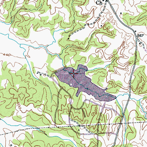 Topographic Map of Terra Alta Dam, TN