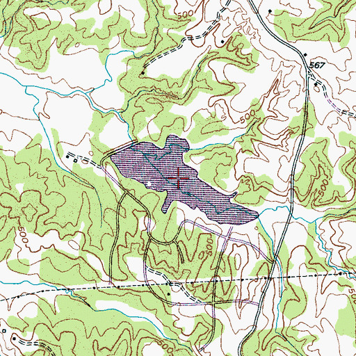 Topographic Map of Terra Alta Lake, TN