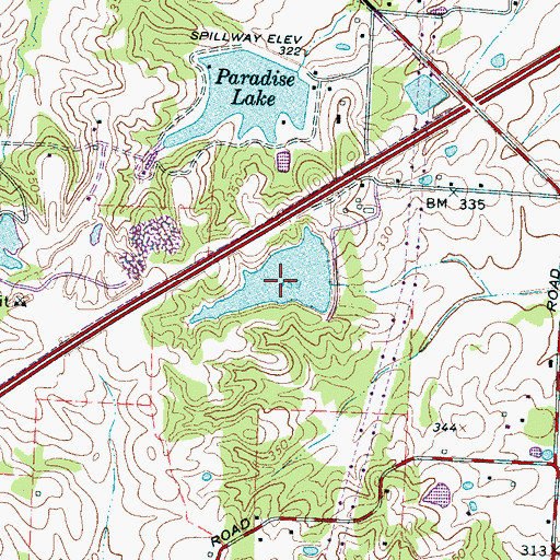 Topographic Map of Fogelman Lake, TN