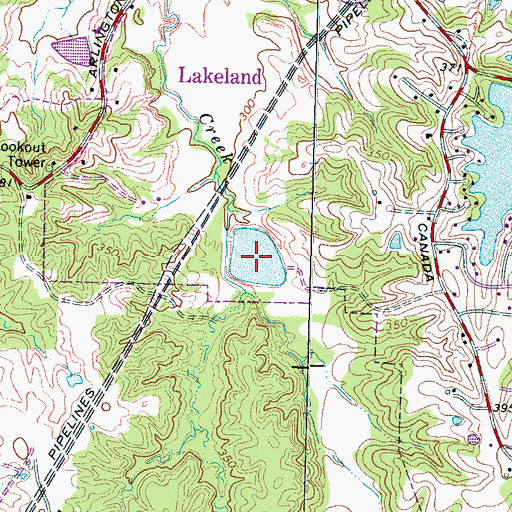 Topographic Map of Lakeland Sewage Pond, TN