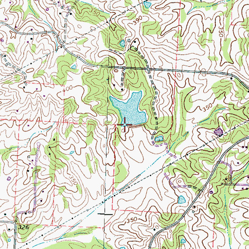 Topographic Map of Hall Lake Dam, TN