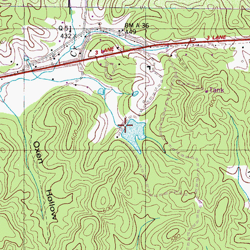 Topographic Map of Don Coleman Dam, TN