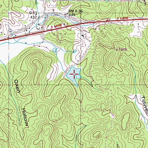 Topographic Map of Don Coleman Lake, TN
