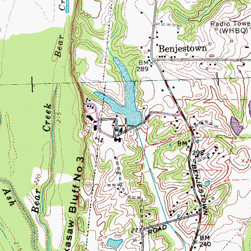 Topographic Map of Memphis Union Mission Lake Dam, TN