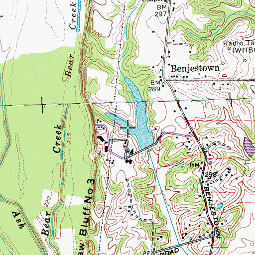 Topographic Map of Memphis Union Mission Lake, TN