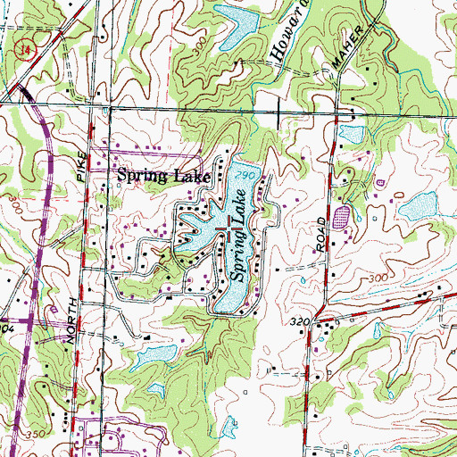 Topographic Map of Spring Lake, TN