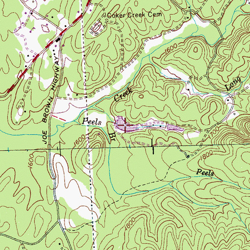 Topographic Map of Unicoi Lake, TN