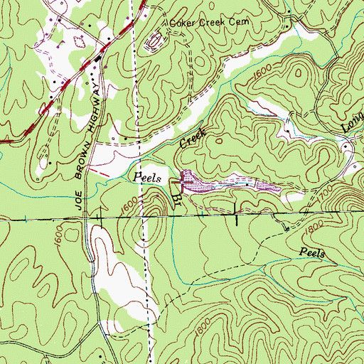 Topographic Map of Unicoi Dam, TN