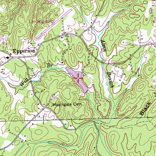Topographic Map of Yeller Nugget Lake, TN