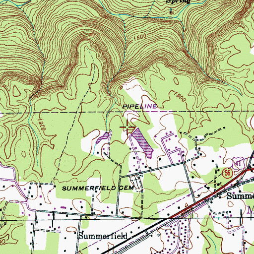 Topographic Map of Highlander Pond Dam, TN