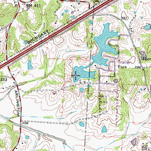 Topographic Map of Pine Lake Dam, TN