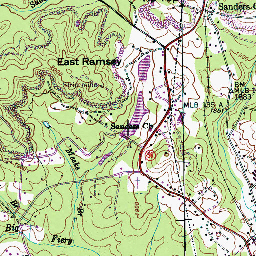Topographic Map of Plainview Dam, TN