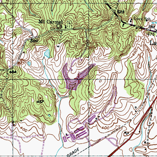 Topographic Map of Marsh Lake, TN