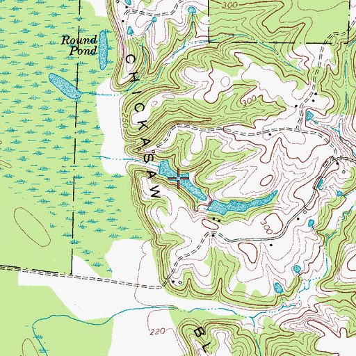 Topographic Map of McAlexander Lake Number One, TN