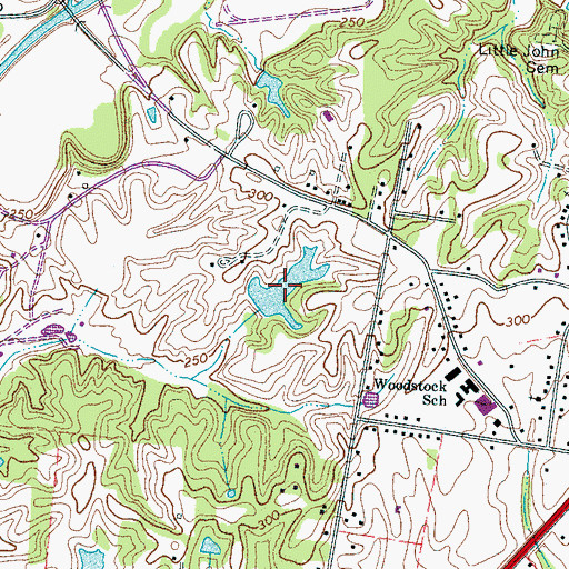 Topographic Map of Mitchell Lake Number Three, TN