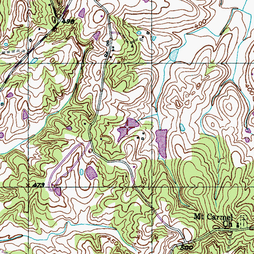 Topographic Map of Duncan Lake, TN