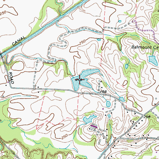Topographic Map of Mitchell Lake Dam Number One, TN