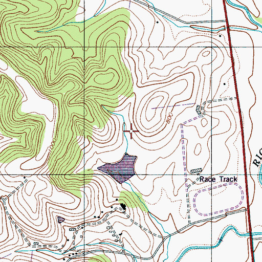 Topographic Map of Lake Galilee Dam, TN