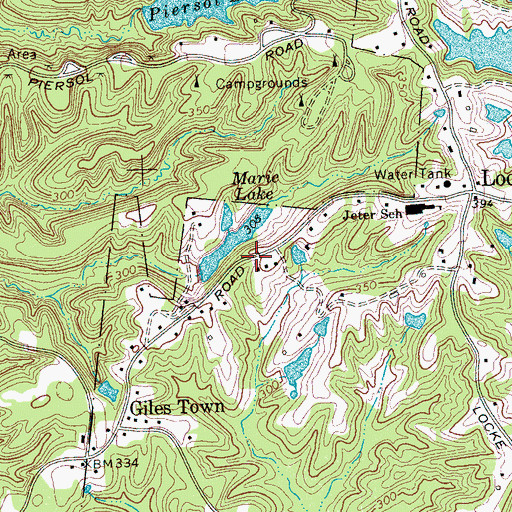 Topographic Map of Marie Lake Dam, TN