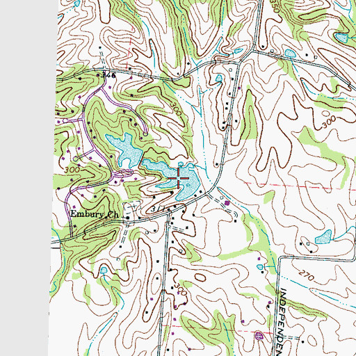 Topographic Map of Johnson Lake, TN