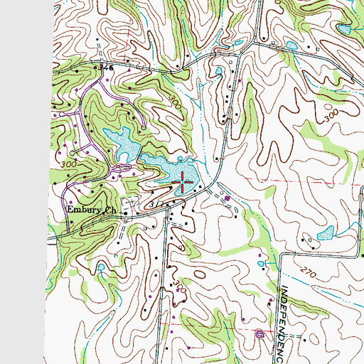 Topographic Map of Johnson Lake Dam, TN