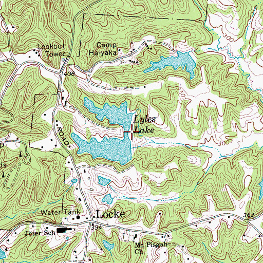 Topographic Map of Lyle Lake, TN