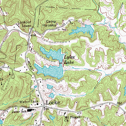Topographic Map of Lyle Dam, TN