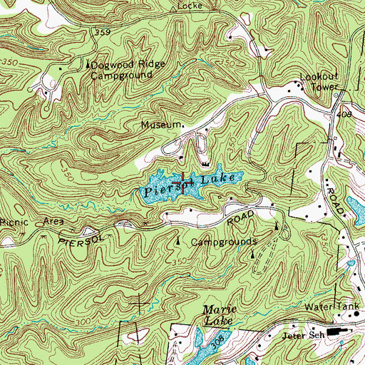 Topographic Map of Piersol Lake, TN